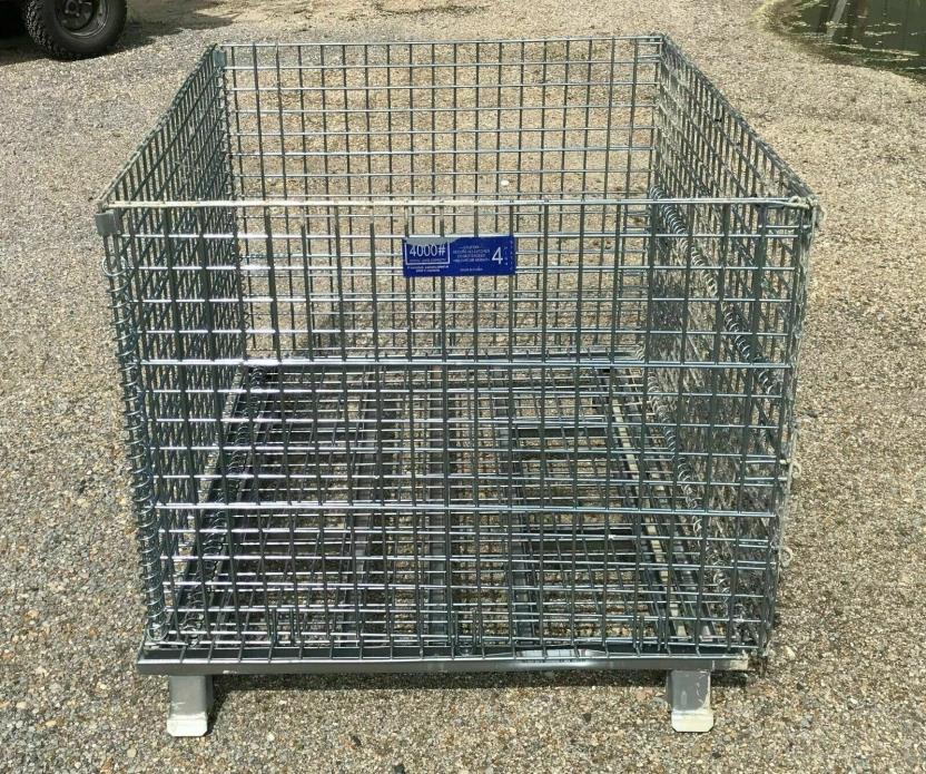 Heavy Duty Wire Basket Collapsible, Stackable,  Front Drop Gate 48