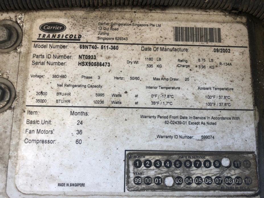 working refrigeration trailer. Insulated storage container