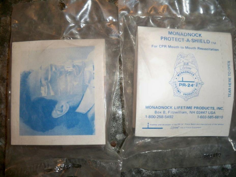 LOT of 2 Monadnock Protect-A-Shield CPR Mouth to Mouth Resuscitation PR-24