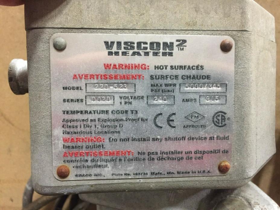 Graco Viscon 2 High Pressure Fluid Paint Heater 240V and 120V TWO UNITS
