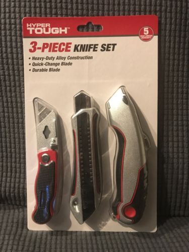 Hyper Tough 3 Piece Utility Knife Set Brand New Sealed.
