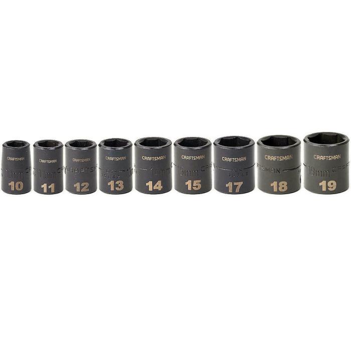 Craftsman 9 pc. Easy-to-Read Impact Socket Set, 3/8-in drive Metric & FREESHIPP