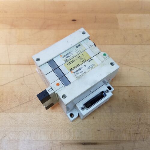 SMC Pneumatic Solenoid Manifold Assembly  (1) VQ2300-5 & (2) VVQ2000-10A1 - USED