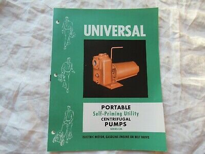 1959 Universal series CM portable centrifugal pump brochure