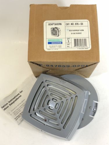 NOS Edwards 876-G5 24V CA/AC 50/60Hz 0.63A Adaptahorn Surface Weatherproof Horn