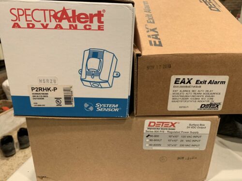 Detex EAX-2500S Surface-mounted Exit Alarm KIT w/ 90-800 Power Supply & Strobe