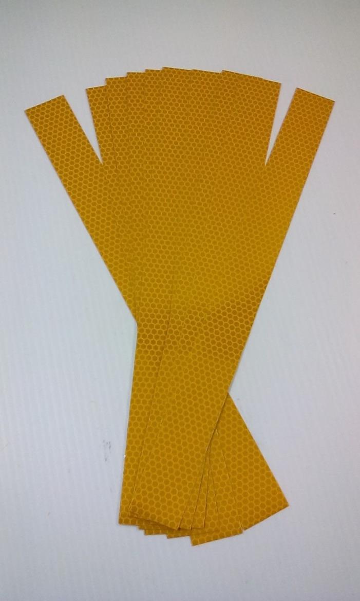 ( 10)  [ YELLOW REFLECTIVE ] Vinyl Tape Safety Strips, approximately 12