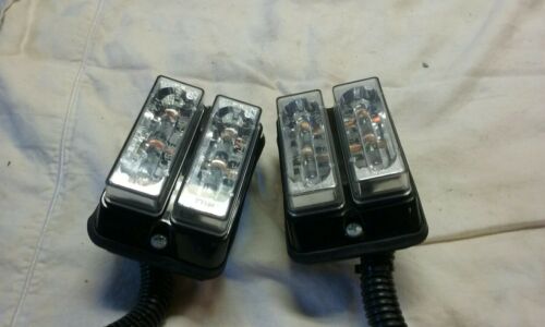 Pair of Harley Davidson Whelen Police LED Motorcycle Lights with Mount Brackets