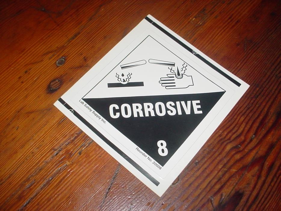 CORROSIVE Label warning danger sticker DECAL Sign caution funny security hazard