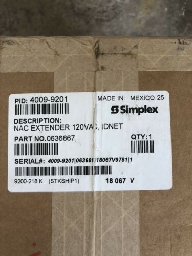 SIMPLEX 4009-9201 NAC Extender Panel 120V