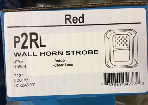 SYSTEM SENSOR P2RL HORN STROBE 2W STD CD RED,FREE SHIPPING THE SAME BUSINESS DAY