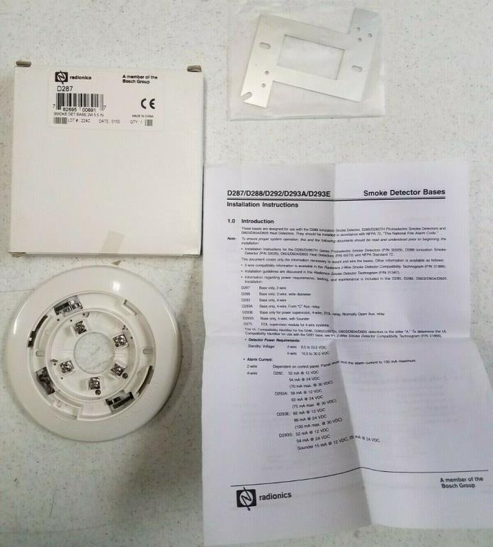 Bosch D287 Smoke Detector Base 2W 5.5 in. Fire Security