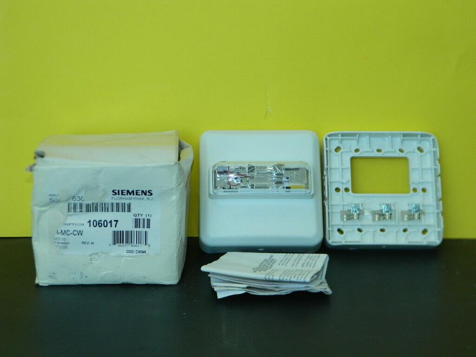 NEW SIEMENS ZR-MC-CW 106017 FIRE ALARM STROBE PN 500-636174