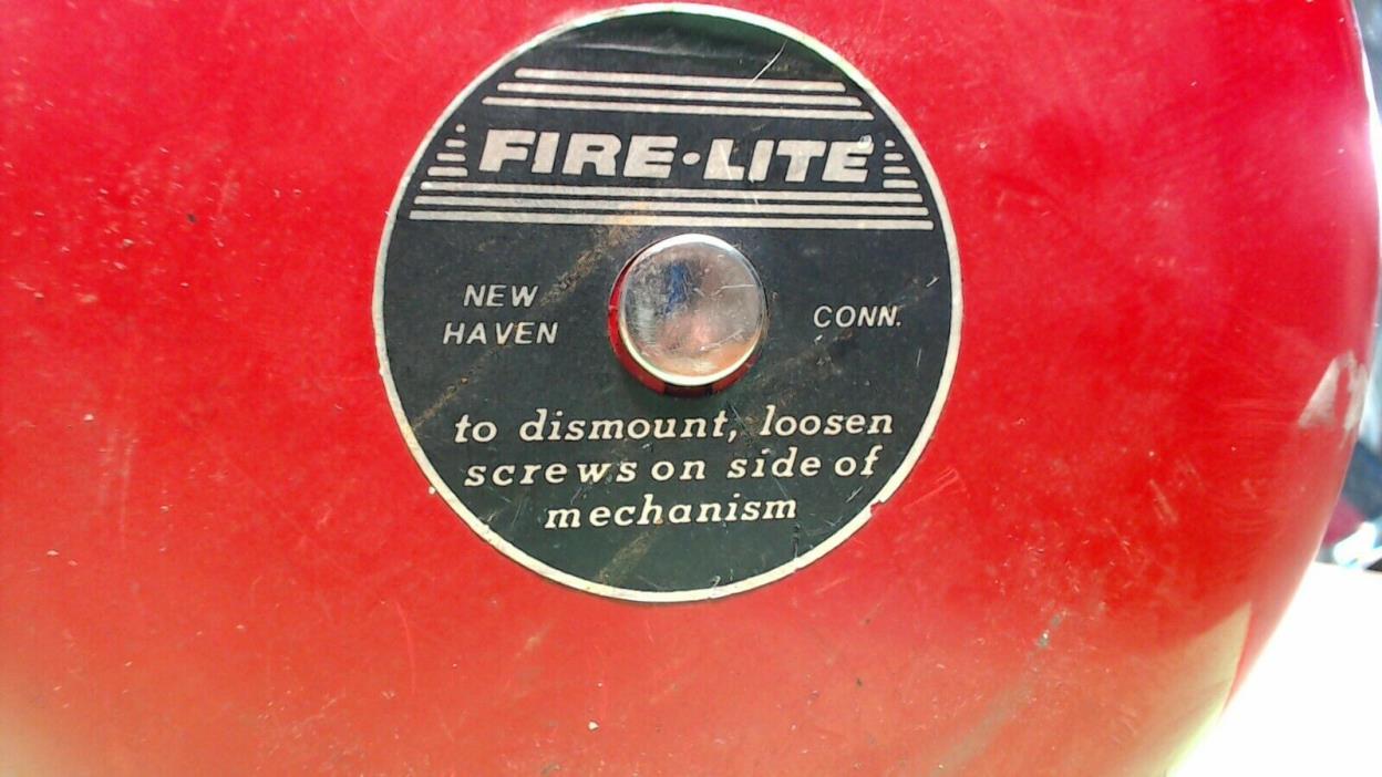 IRE-LITE--NEW HAVEN-CONN-- RED METAL FIRE ALARM BELL HOUSING--works