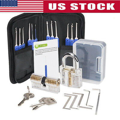 20pcs Padlock Locksmith Unlocking Tool Set Practice Lock Pick Picking Tool Kit