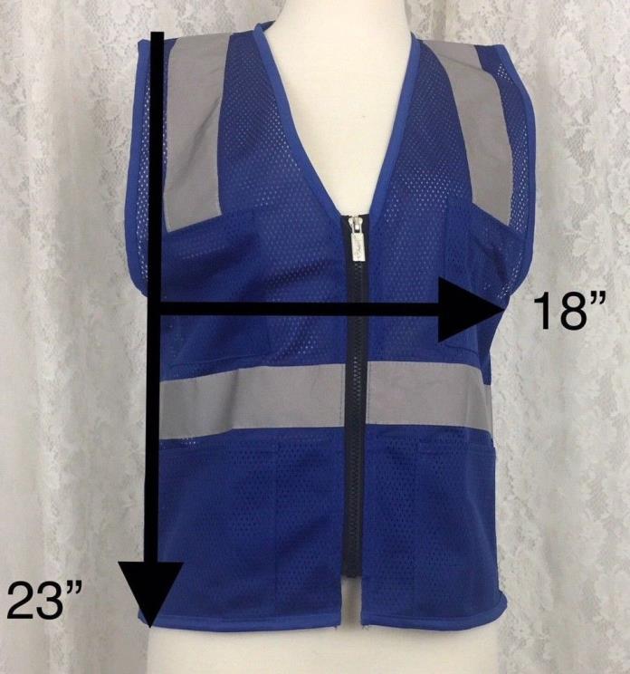 Mesh Vest whit zipper Facility Maintenance & Safety Two Tone Royal Blue H1-21