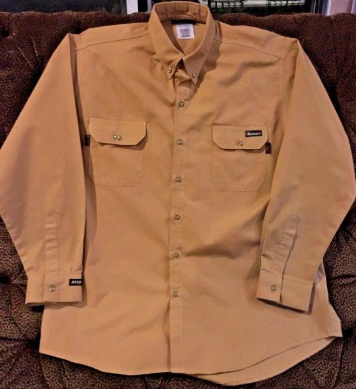 WORKRITE FR Long Sleeve Khaki Shirt Button Collar XL New W/O Tags