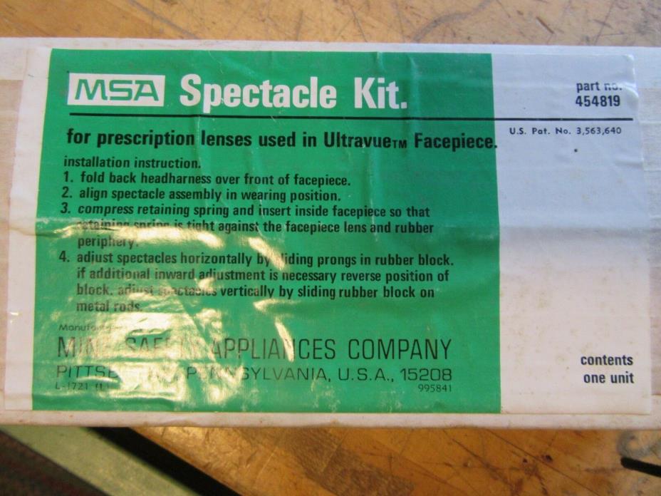 Msa 454819 Spectacle Kit For Ultravue Facepiece FREE SHIP IN US