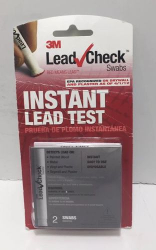 2-Pack 3M Non-toxic Paint Surface LeadCheck Instant Lead Test Swabs Disposable