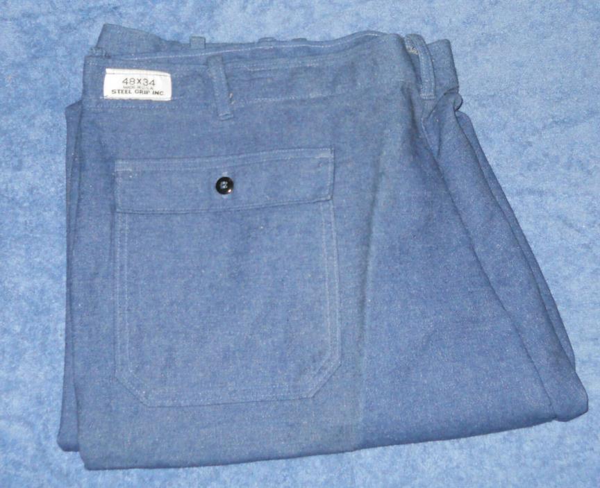 48x34 Steel Grip Westex FR-8 Fire Resistant Pants blue jeans made in USA unused