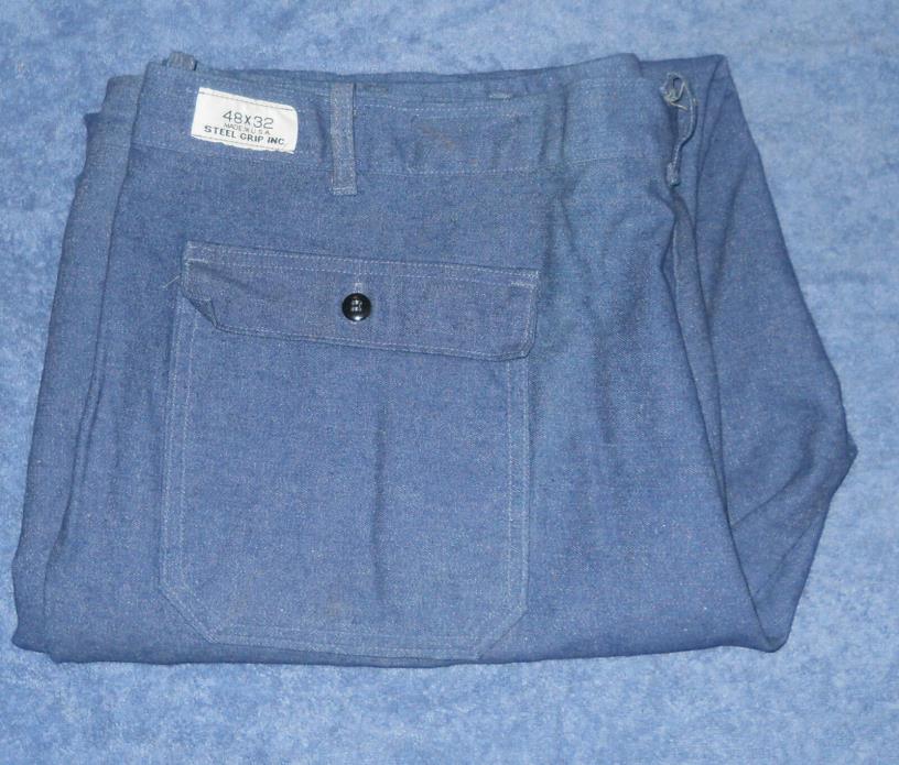 48x32 Steel Grip Westex FR-8 Fire Resistant Pants blue jeans made in USA unused
