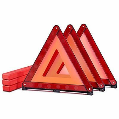 Triple Warning Triangle Emergency Warning,Triangle Reflector Safety Kit,3-Pack