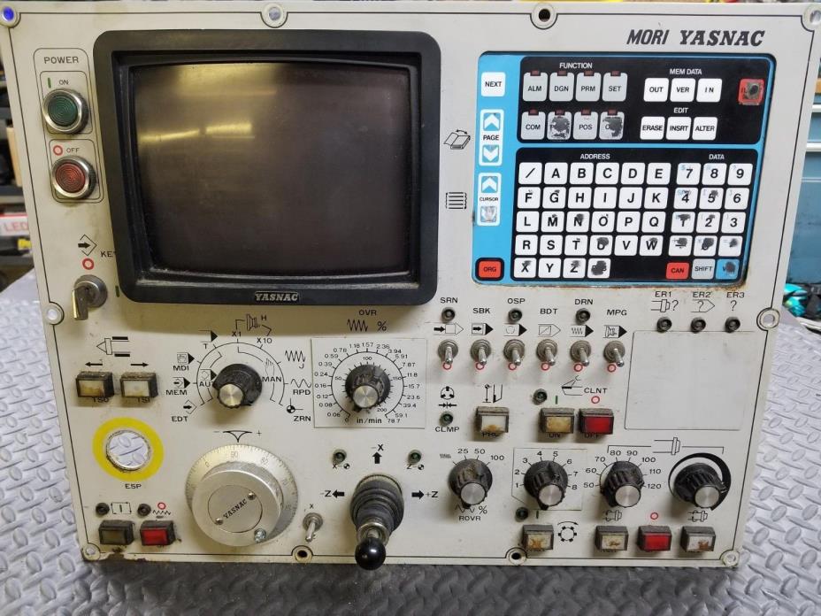 Mori Seiki SL1H Front Panel Yasnac LX1 Keypad, CRT switches etc