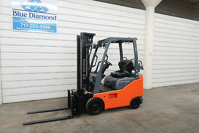 2015' Toyota 8FGCU15, 3,000# Cushion Tire Forklift, LPG Fuel, 3 Stage, SS, Scale