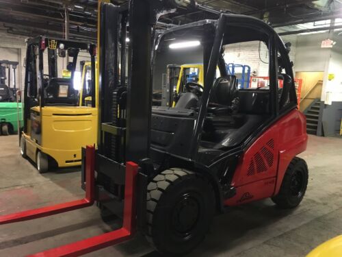 2015 Linde 9000 Lb Forklift Solid Pneumatic With 2 Stage Mast
