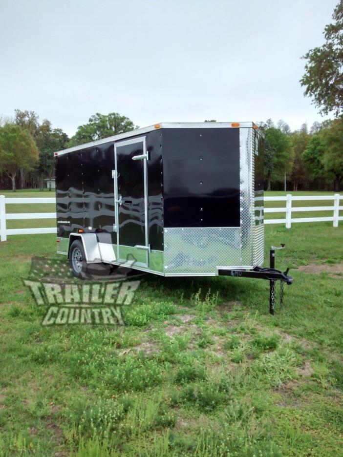 NEW 2019 6x12 6 x 12 V-Nosed Enclosed Cargo Motorcycle Trailer Ramp & Side Door