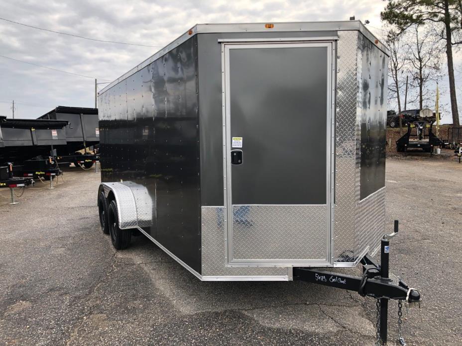 VISION Chassis designed Enclosed Cargo Trailer 7X16 Charcoal grey New 2019
