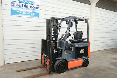2015' Toyota 8FBCU25, 5,000# Electric Forklift, 48 Volt Battery, 3 Stage, 4 Way