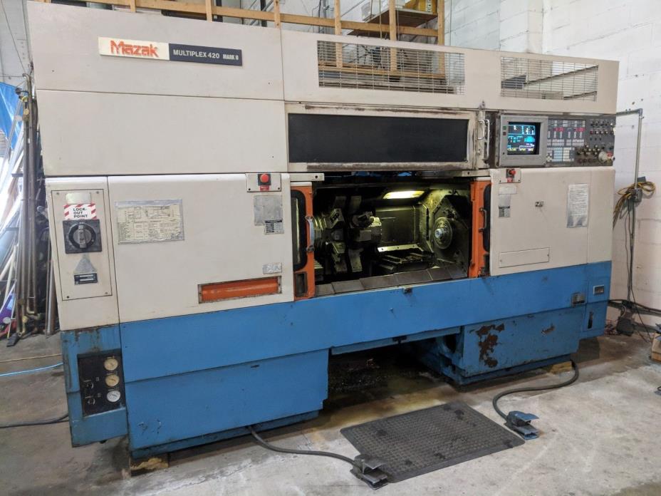 Mazak Multiplex 420 Twin Spindle CNC Turning Center Dual Head Lathe Mazatrol T+