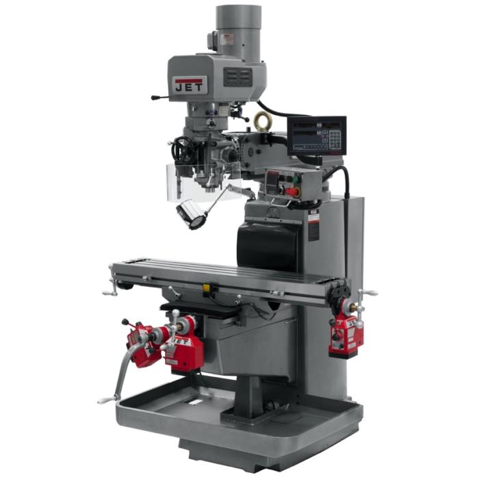 JET 690638 JTM-1050EVS2/230 Mill Newall DP700 DRO X, Y & Z-Axis Powerfeeds