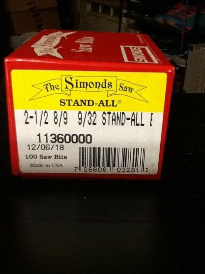 Simone's Saw Bits 100ct. 2-1/2 8/9 9/32 Stand All Made In USA