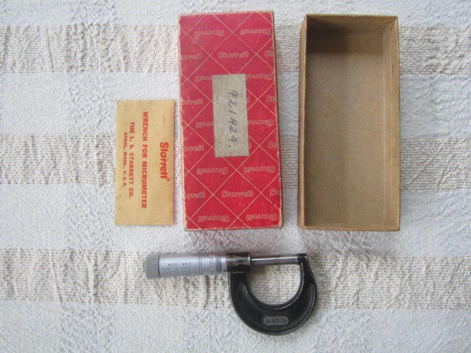STARRETT DIAL CALIPER NO. 436 1 INCH WITH ORIGINAL BOX AND PAPERWORK machinist m