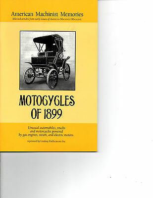 AMERICAN MACHINIST MEMORIES BOOKLET-MOTORCYCLES OF 1899-LINDSAY REPRINT-NICE