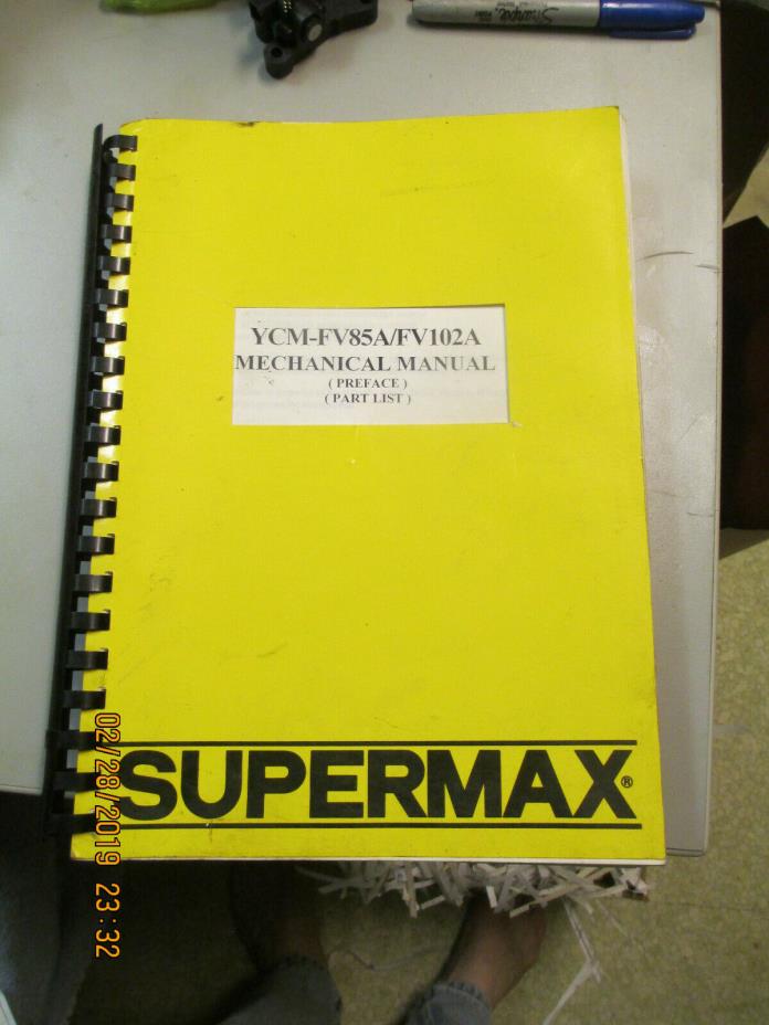 SUPERMAX YCM-FV85A/FV102A Mechanical manual original