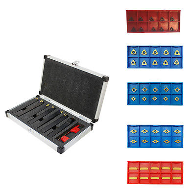 Replacement Inserts + 7 Pc 1/2'' Indexable Carbide Turning Tool COMBO set SCLCL