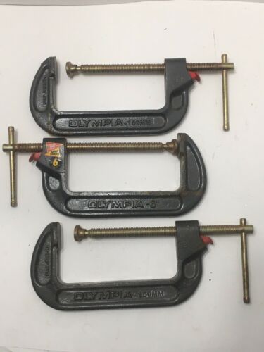3 Olympia 6”-150mm C Clamps W/Quick Release & Copper Plated Screw