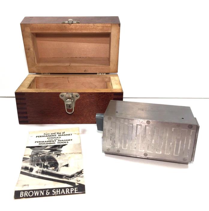 Brown & Sharpe Permanent Magnet Block Chuck Grid Wood Box