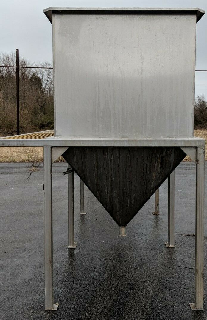 Stainless Steel Portable Cone Bottom Tank Hold Capacity 4,000 lb.