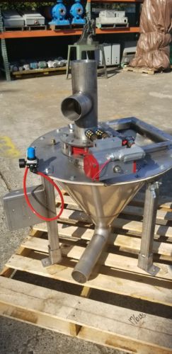 Conical stainless food grade blending cone + pneumatic valve, 30D/27 in H