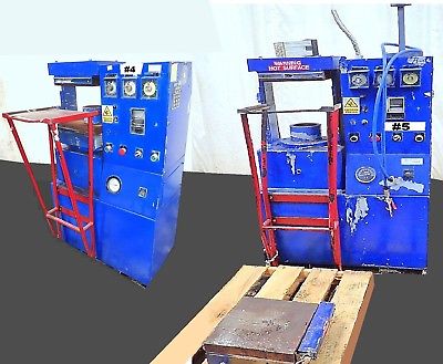BANK OF 2 ALIKE 30 TON PHI MOLDING HYDRAULIC 4 POST PRESSES