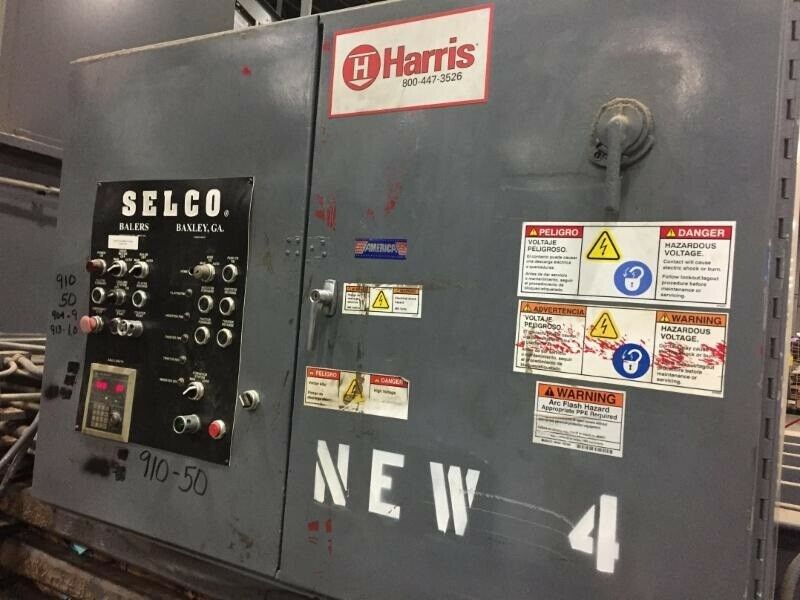 50 HP Auto Tie Harris Selco HLO-608AR-50 Baler
