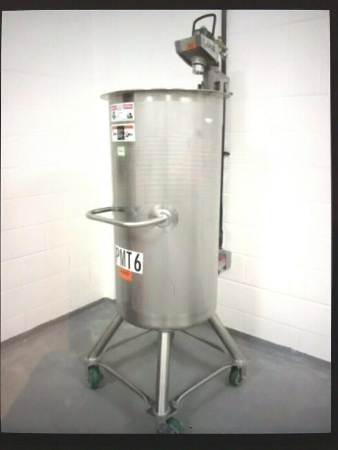 Walker 70 Gallon Verical Mixing Tank W Pneumatic Mixer On Castors