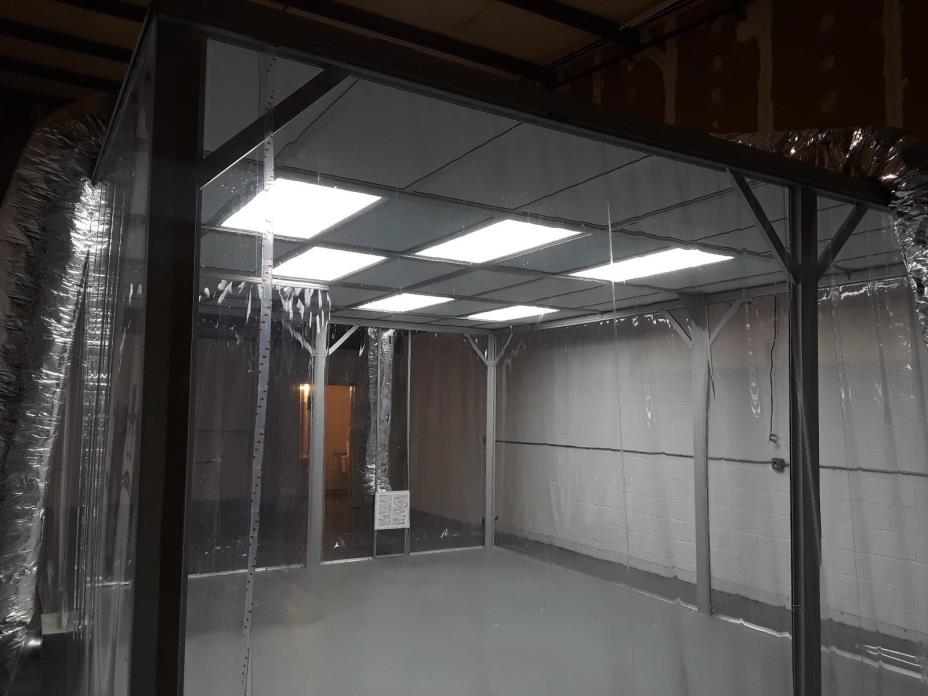 Clean Room, Used, 16' x 20' x 9', Soft Walls, Class 10,000 to 100,00