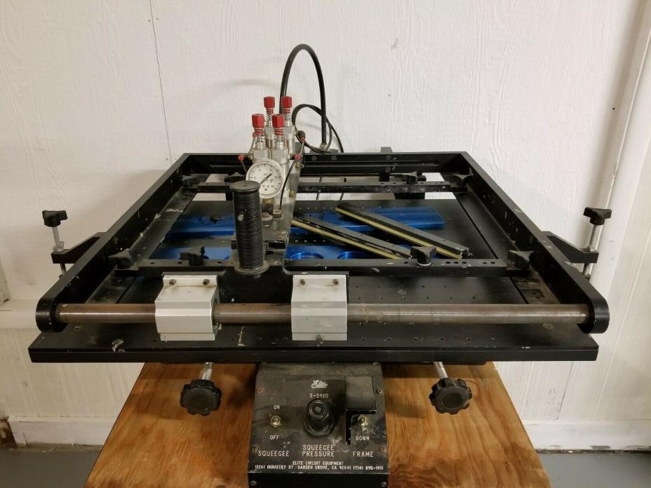 Elite 5920 Screen Printer Solder Mask Paste Squeegee Frame Manual E-5920
