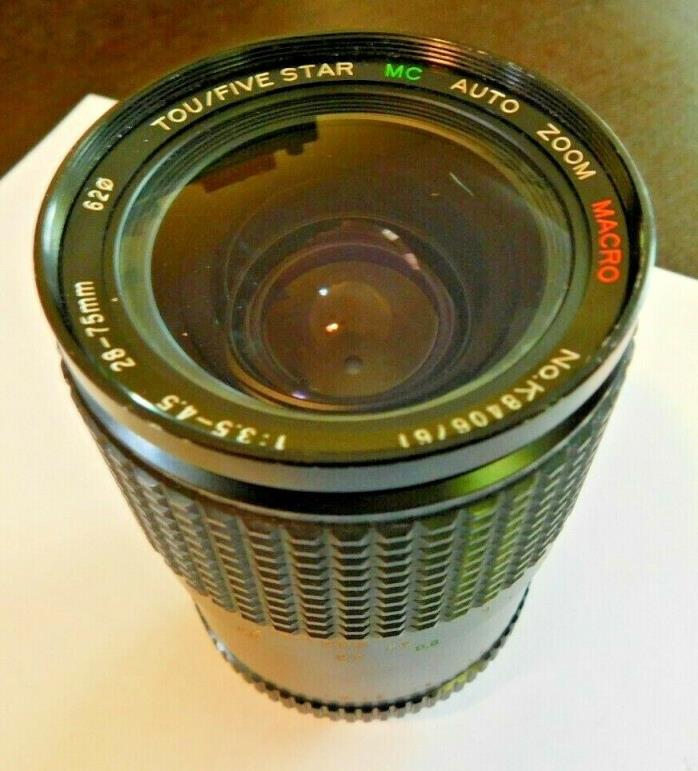 TOU/FIVE STAR 1:3.5-4.5 Lens, 28-75mm, MC Auto Zoom, Macro