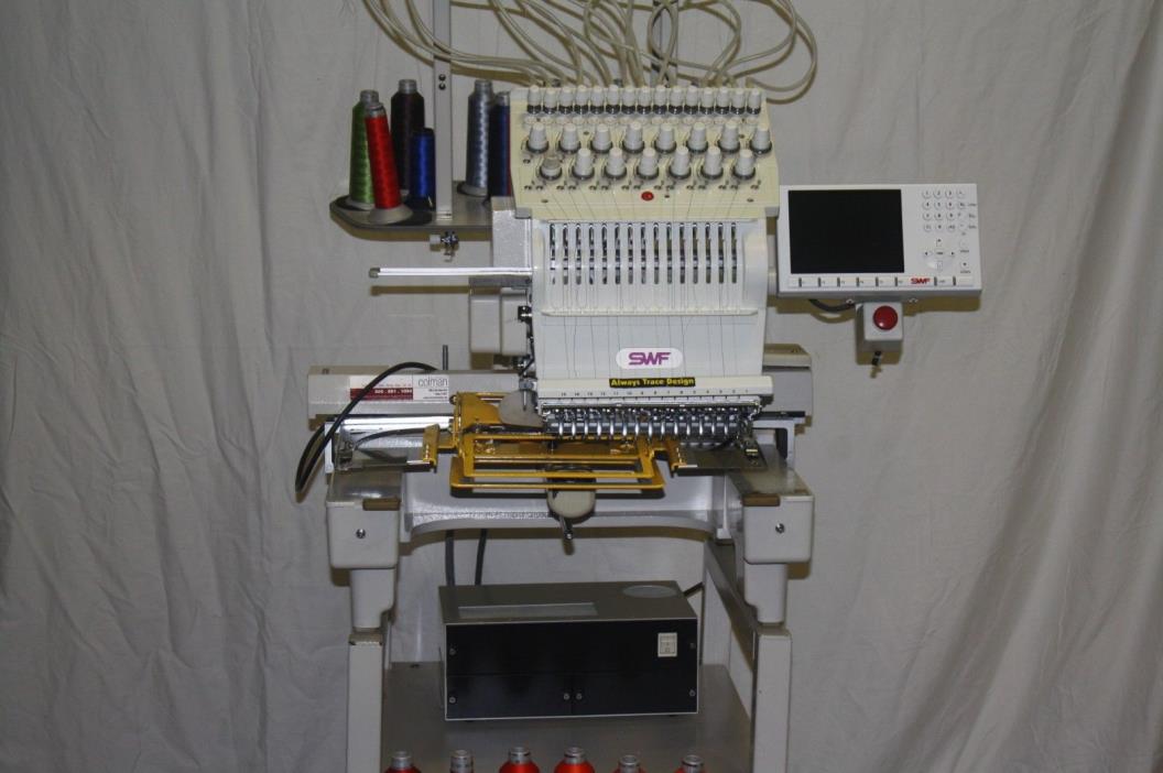 SWF 15 needle embroidery machine With Hoops and threads. SWF/E-T1501C